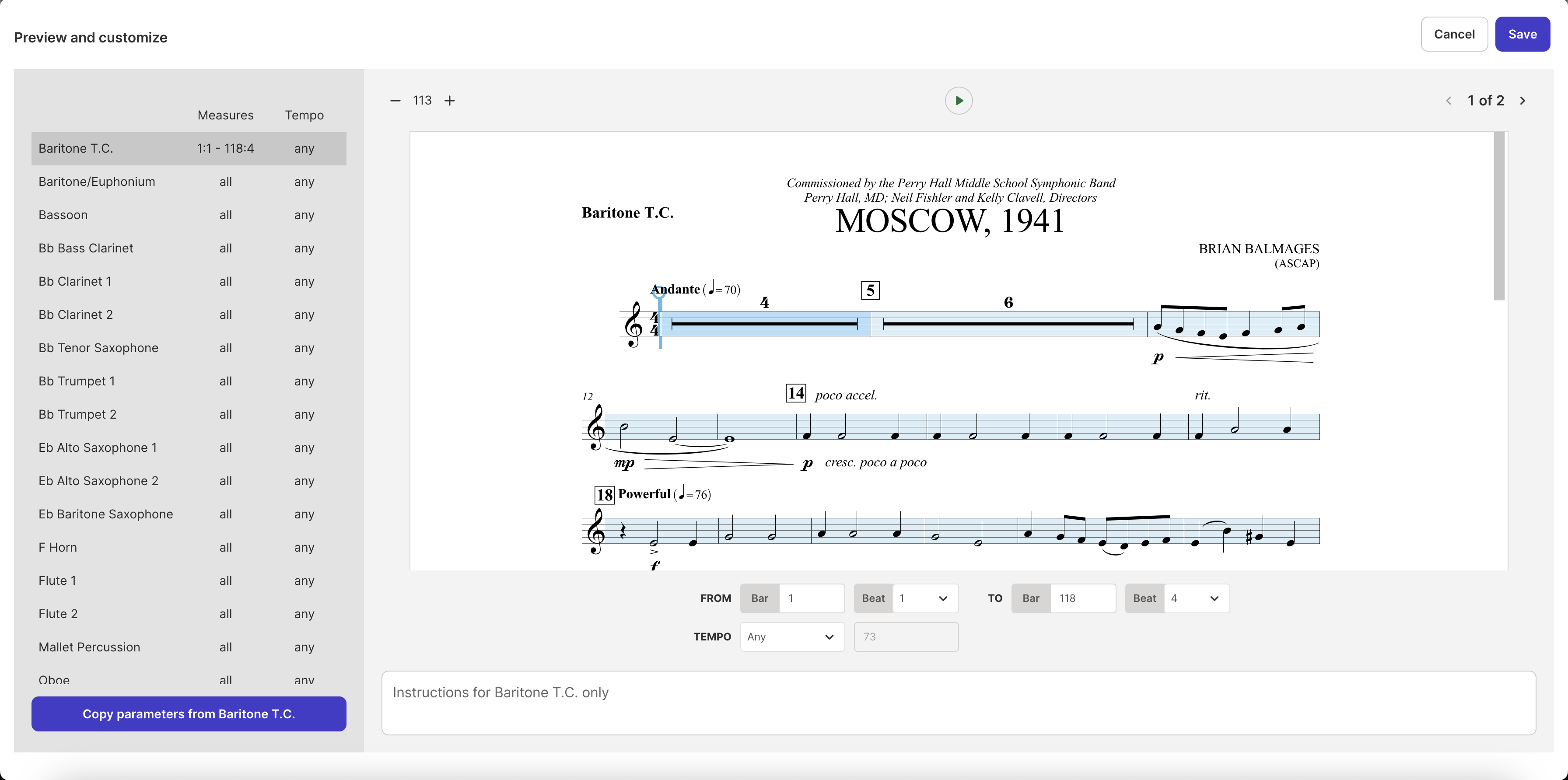 Preview and customize assignment