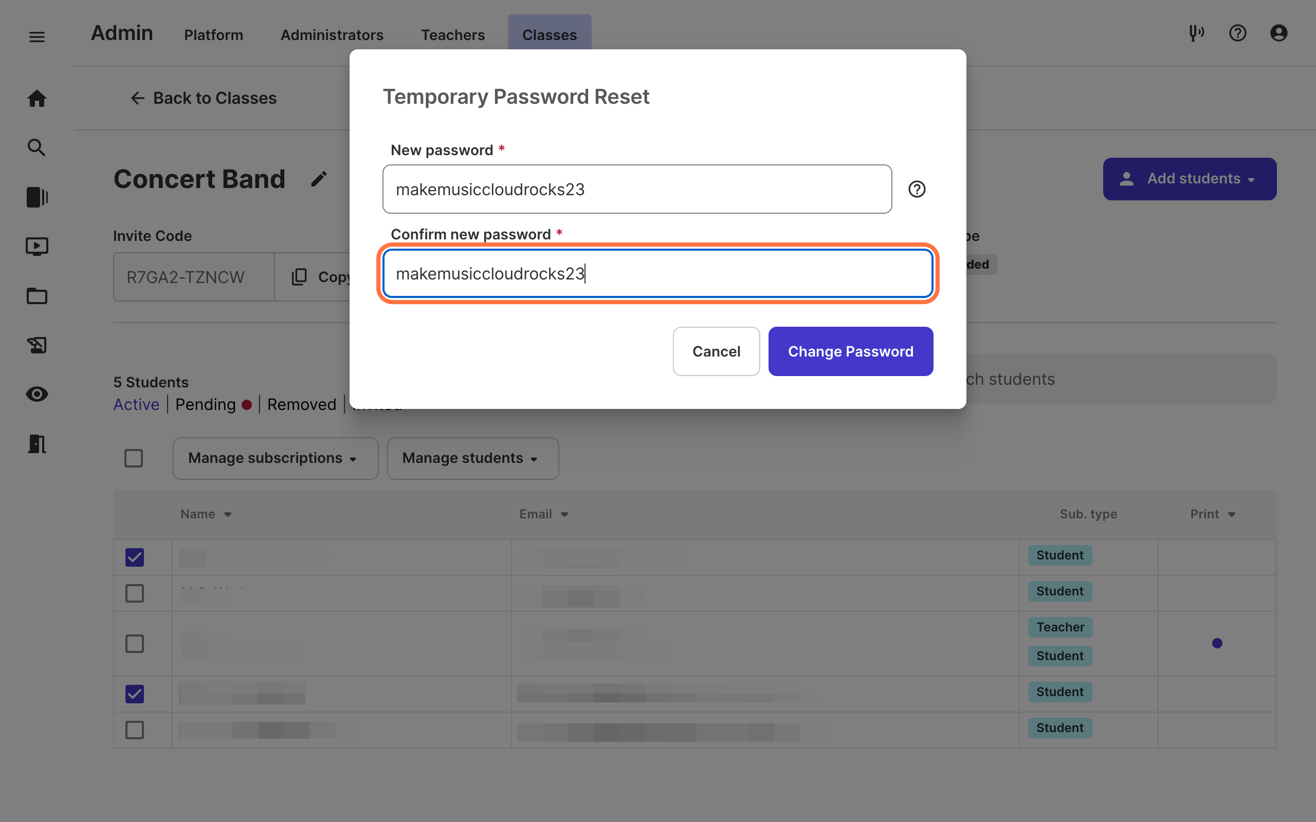 type new temporary password.png