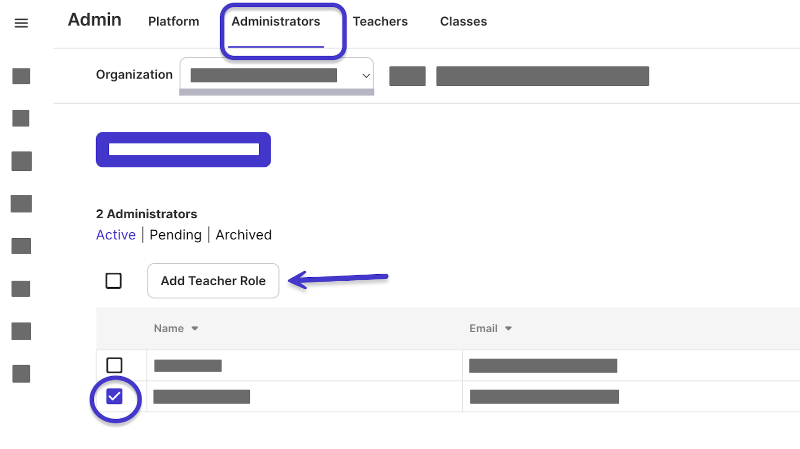Making an Admin a Teacher