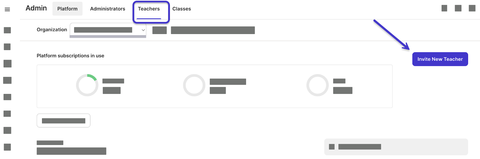 Invite New Teacher Button