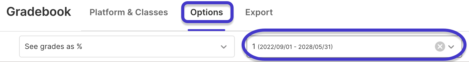 Filtering Gradebook by Grading Period