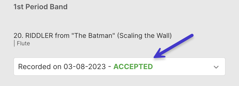 Accepted Assignment after Grading