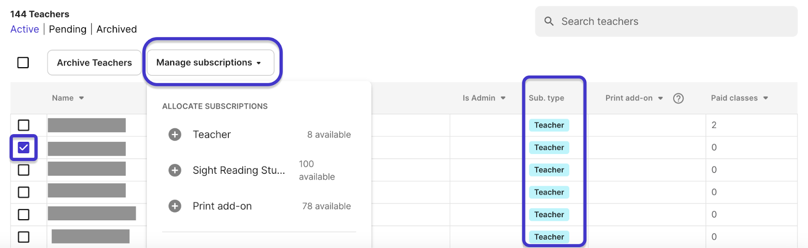 Managing Subscriptions