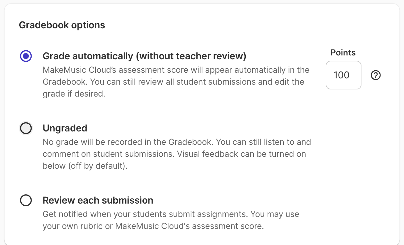 Gradebook options