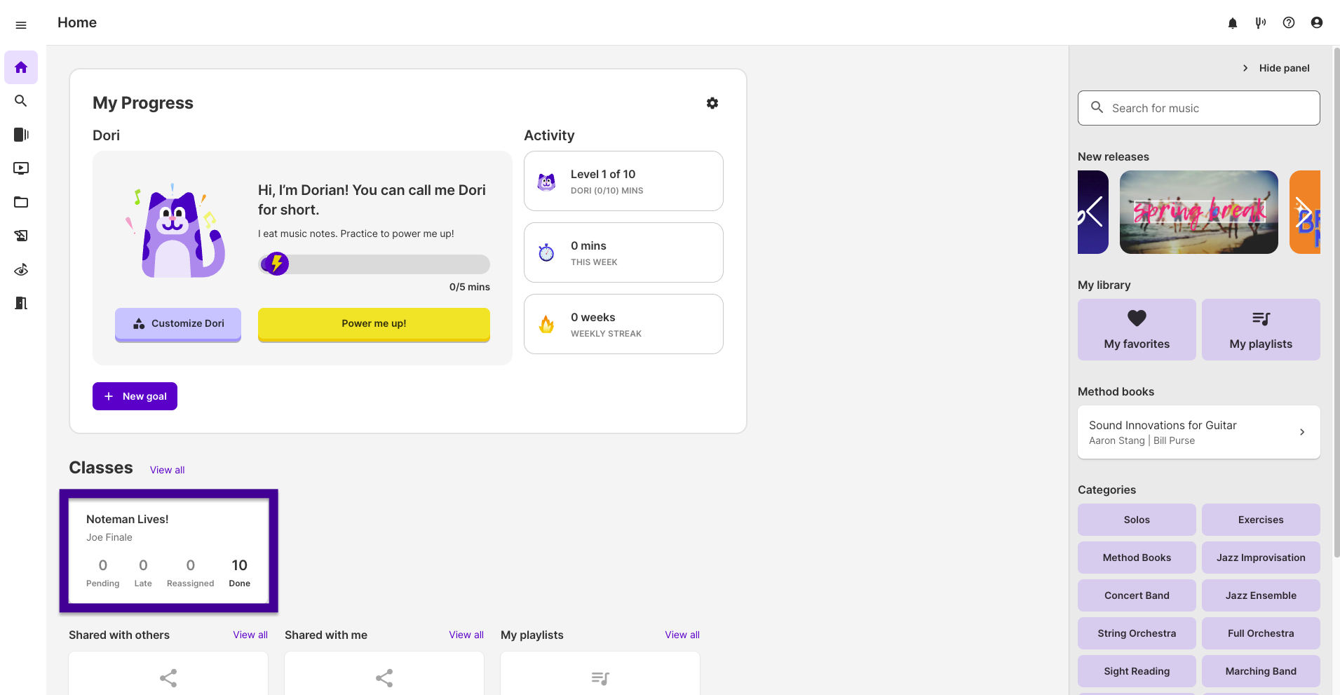 Accessing Pinned Playlists (Student).png