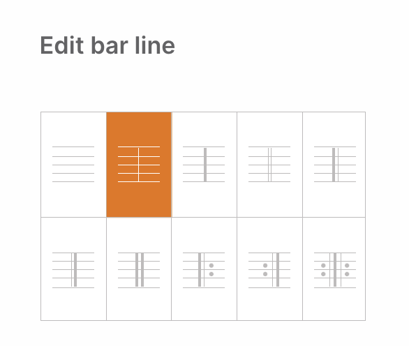 Edit bar line menu