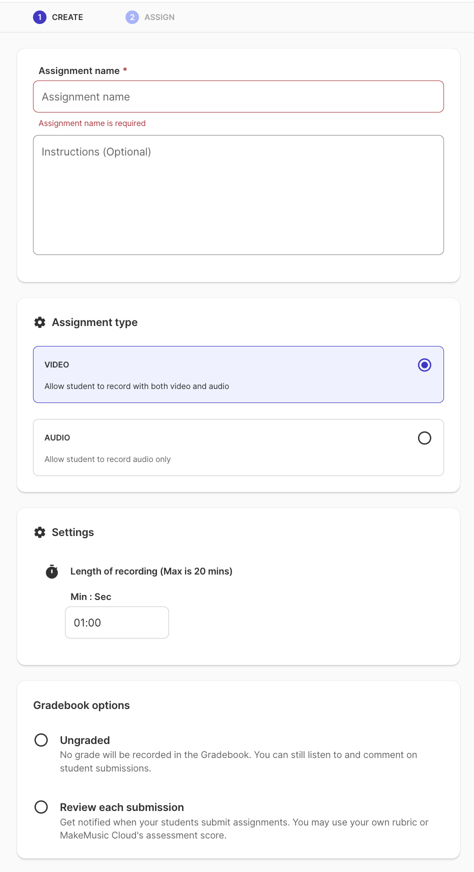Record Assigner Page One