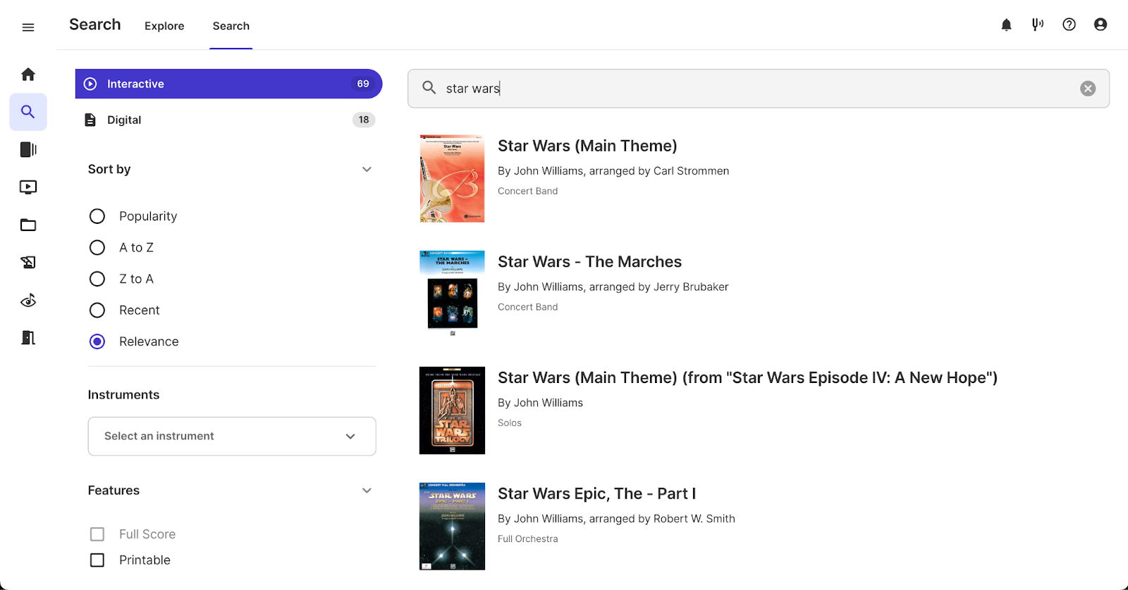 Catalog search results