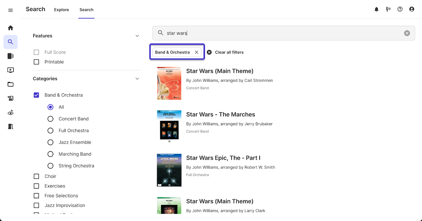 Removing a search filter