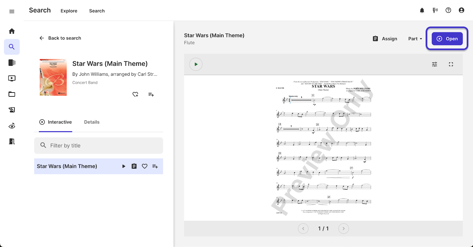 Open button launches the practice app