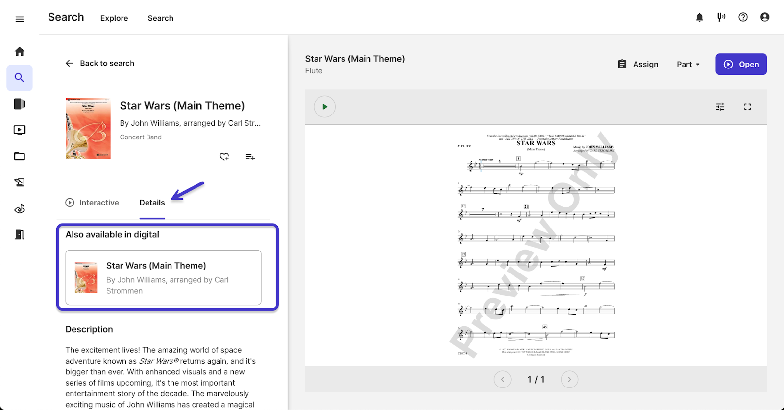 Details tab shows digital format availability